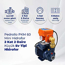 Pedrollo PKM 60 Mini Hidrofor 2 Kat 2 Daire Küçük Ev Tipi Hidrofor - Pedrollo Pompa (1)