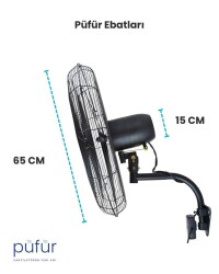 Püfür 2 ADET Kumandalı, Zaman Ayarlı Sanayi Duvar Tipi Endüstriyel Vantilatör 65 Cm - 2