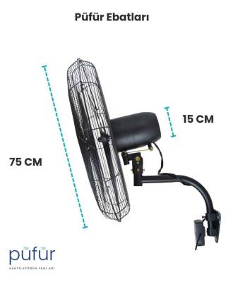 Püfür 2 ADET Kumandalı, Zaman Ayarlı Sanayi Duvar Tipi Endüstriyel Vantilatör 75 Cm - 2