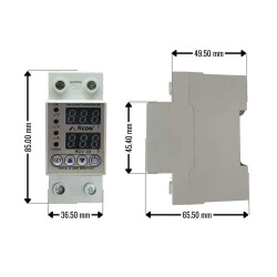Rcon RCV 03 Ayarlanabilir Voltaj ve Akım Koruyucu Sigorta Cihazı (220V 63A) - 4