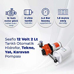 Seaflo 12 Volt 2 Lt Tanklı Otomatik Hidrofor, Tekne, Yat, Karavan Hidroforu Pompası - Seaflo (1)