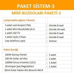Solar Güneş Enerjili Aydınlatma-Mini Buzdolabı Paketi 2 - 2