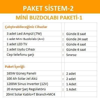 Solar Güneş Enerjili Aydınlatma-Mini Buzdolabı Paketi - 2