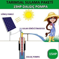 Solar Güneş Enerjili Tarımsal Sulama Sistemi, 15 HP Dalgıç Pompa Sistemi - Kampa