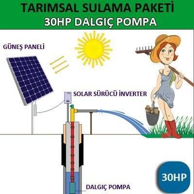 Solar Güneş Enerjili Tarımsal Sulama Sistemi, 30 HP Dalgıç Pompa Sistemi - 1