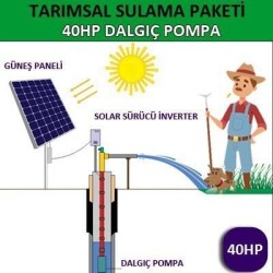 Solar Güneş Enerjili Tarımsal Sulama Sistemi, 40 HP Dalgıç Pompa Sistemi - Kampa