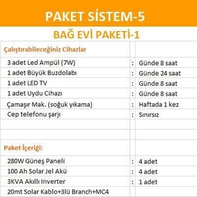 Solar Paket Güneş Enerjisi Sistemi Bağ Evi Paketi - 2