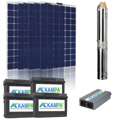 Sumak 4SDM310 SLR Solar Güneş Enerjili Dalgıç Pompa 1000 Watt + Akülü Sistem - 1