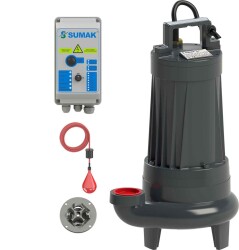 Sumak SBRT 50/3-P Parçalayıcı Bıçaklı Foseptik Dalgıç Pompa Trifaze (380V) 5.5Hp - Sumak Pompa