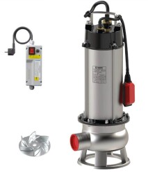 Sumak SDFV 30/2 İNOX Komple Paslanmaz Vortex Çarklı Foseptik Dalgıç Pompa 220 Volt 3 Hp 16.5 Mss - Sumak Pompa