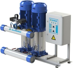 Sumak SHT16 B 750/6 Düşey Milli Kademeli Çift Pompalı Hidrofor 23 KAT 64 DAİRE - Sumak Pompa