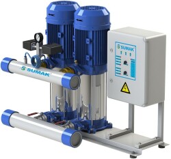 Sumak SHT16 B 850/8 Düşey Milli Kademeli Çift Pompalı Hidrofor 28 KAT 56 DAİRE - Sumak Pompa