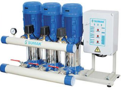 Sumak SHT6 C 180/10 Düşey Milli Kademeli Üç Pompalı Hidrofor 8 KAT 48 DAİRE - Sumak Pompa