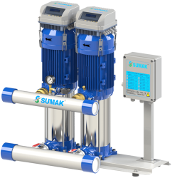 Sumak SHT8-B-400/10-FK Düşey Milli Kademeli Çift Pompalı Frekans Kontrollü Hidrofor 20 KAT 36 DAİRE - Sumak Pompa