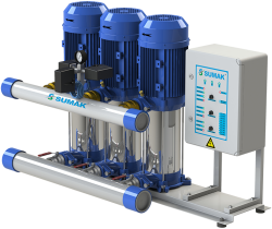 Sumak SHT8 C 300/8 Düşey Milli Kademeli Üç Pompalı Hidrofor 10 KAT 76 DAİRE - Sumak Pompa
