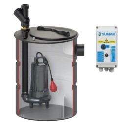 Sumak SMAC 2200 A Wc Termoplastik Tanklı Foseptik Dalgıç Pompa 9 mss 18 m³/h - Sumak Pompa