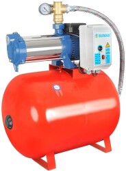 Sumak SYMH8-300/8 Yatay Kademeli Bina Hidroforu 100 Lt Tanklı 14 Kat 20 Daire 220 Volt 3 Hp - Sumak Pompa