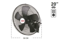 Taflan FAW-20PR 130W Plastik Kanat Uzaktan Kumandalı Duvar Tipi Vantilatör 50 cm - 2