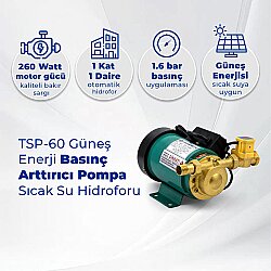 TSP-60 Güneş Enerji Basınç Arttırıcı Pompa, Sıcak Su Hidroforu - Water Sound (1)