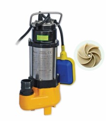 Water Sound V250F Kirli Su Aktarma, Vortex Fanlı Drenaj Dalgıç Pompa 7 mt. Yükseklik 9 m³/h - Water Sound