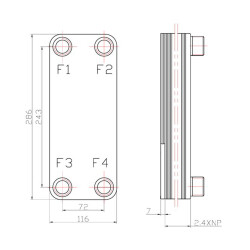Welko EL50C-19 Kaynak Plakalı Isı Eşanjör Bağlantı 1 - 1 Kapasite 1050 Lt/Saat - Welko (1)