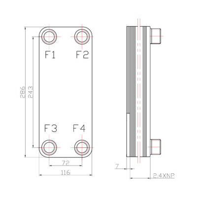 Welko EL50C-19 Kaynak Plakalı Isı Eşanjör Bağlantı 1 - 1 Kapasite 1050 Lt/Saat - 2