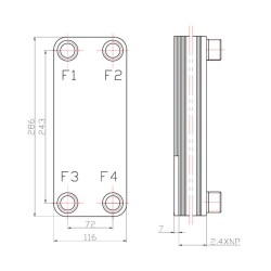 Welko EL50C-22 Kaynak Plakalı Isı Eşanjör Bağlantı 1 - 1 Kapasite 1200 Lt/Saat - Welko (1)