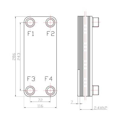 Welko EL50C-22 Kaynak Plakalı Isı Eşanjör Bağlantı 1 - 1 Kapasite 1200 Lt/Saat - 2