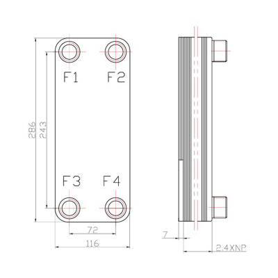 Welko EL50C-50 Kaynak Plakalı Isı Eşanjör Bağlantı 1 - 1 Kapasite 2750 Lt/Saat - 2