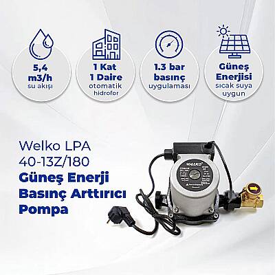 Welko LPA 40-13Z/180 Güneş Enerji Basınç Arttırıcı Pompa - 2