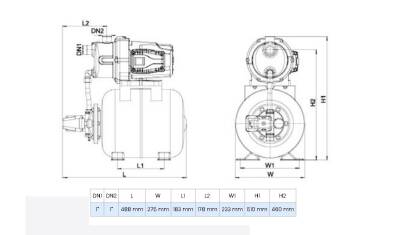 Wilo Aqua SPS Mini 19-5.48 Paslanmaz Gövdeli 19 Lt Tanklı Otomatik Hidrofor 4 Kat 10 Daire, 1.8Hp 4 Bar - 2