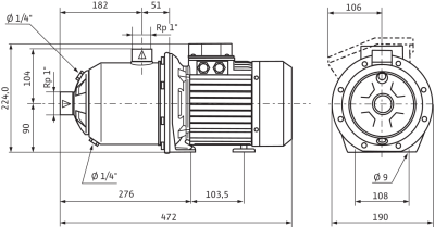 Wilo Economy MHI206M Çok Kademeli Santrifüj Pompa 65 mss 5.4 m³/h - 2