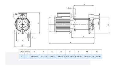 Wilo MSH 303M Yatay Kademeli Santrifüj Pompa 0.8 Hp 3.3 Bar 5 m³/h - 2