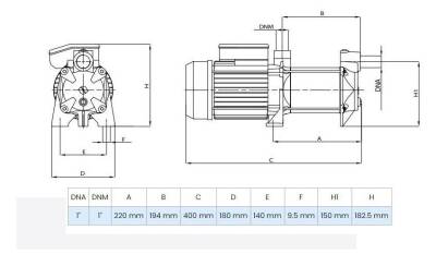 Wilo MSH 304M Yatay Kademeli Santrifüj Pompa 1 Hp 4.3 Bar 5 m³/h - 2