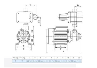 Wilo PV50-H Susuzluğa Karşı Korumalı Otomatik Hidrofor 6 Kat 6 Daire, 0.8 Hp 6 Bar - 2
